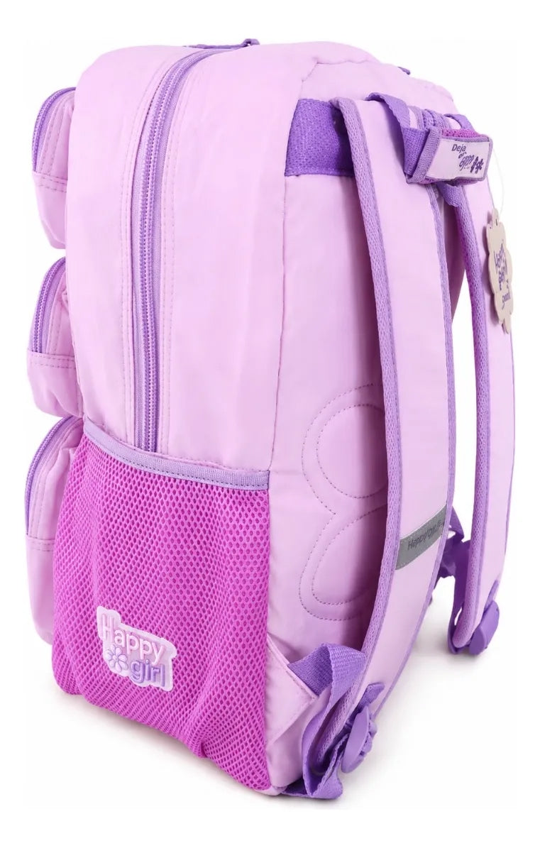 Mochila Chenson Happy Girl Con 5 Compartimientos Rosa