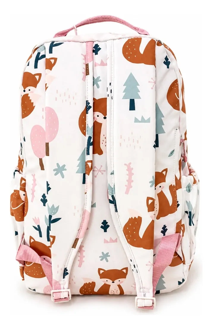 Mochila Escolar Lluvia Zorritos Del Bosque Con Bolsillo Secreto