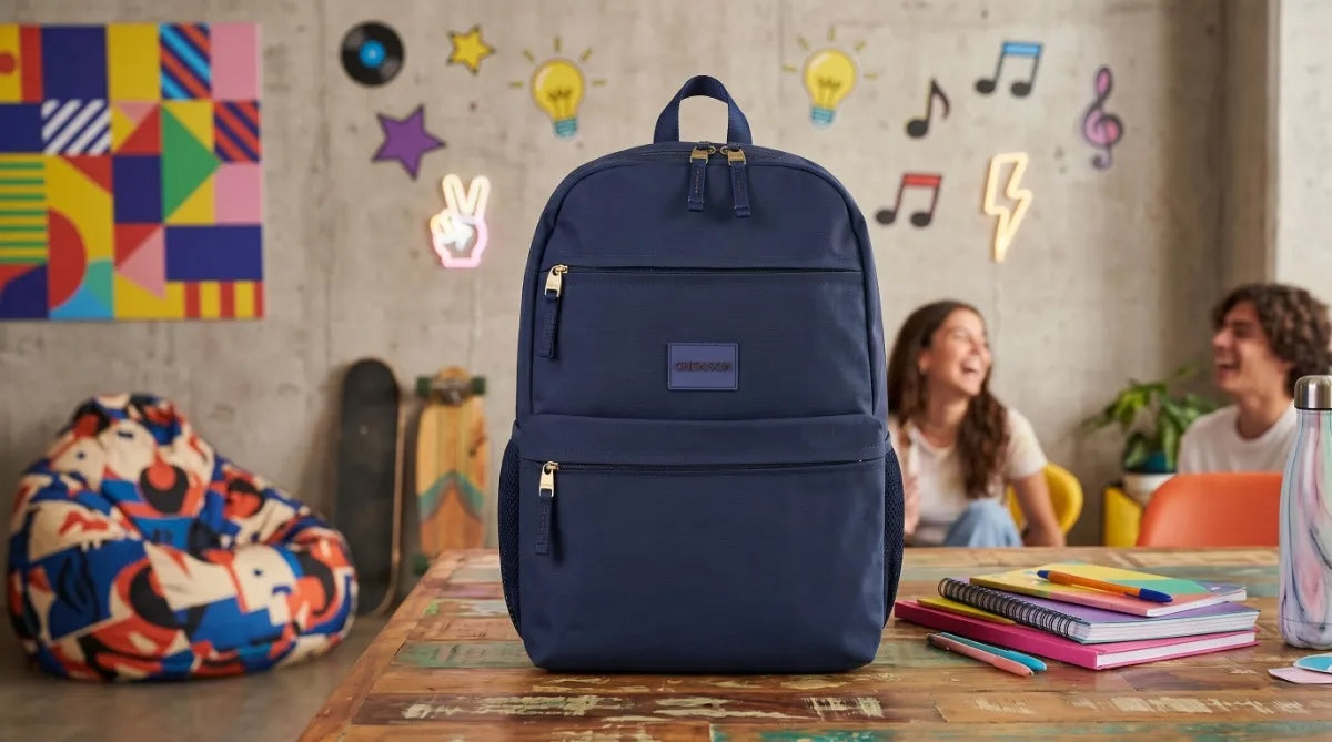 Mochila Juvenil Escolar Chenson Azul Marino Multi Bolsillos