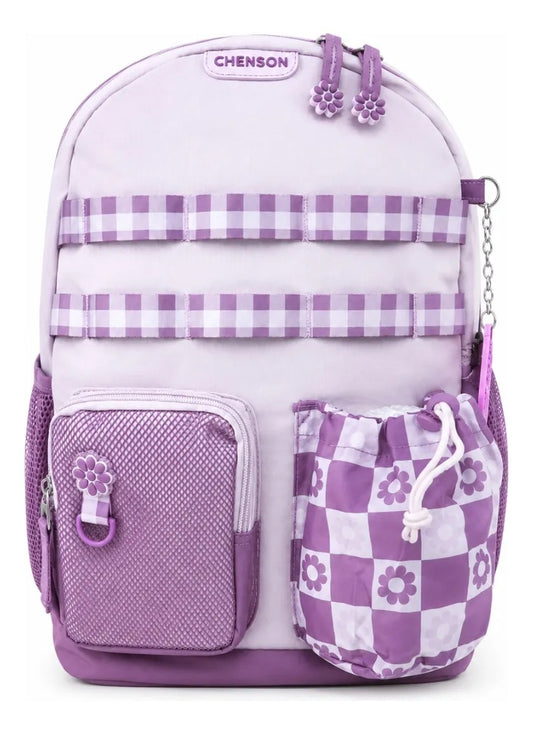 Mochila Juvenil Chenson Happy Girl Dos Tonos Lavanda Y Lila