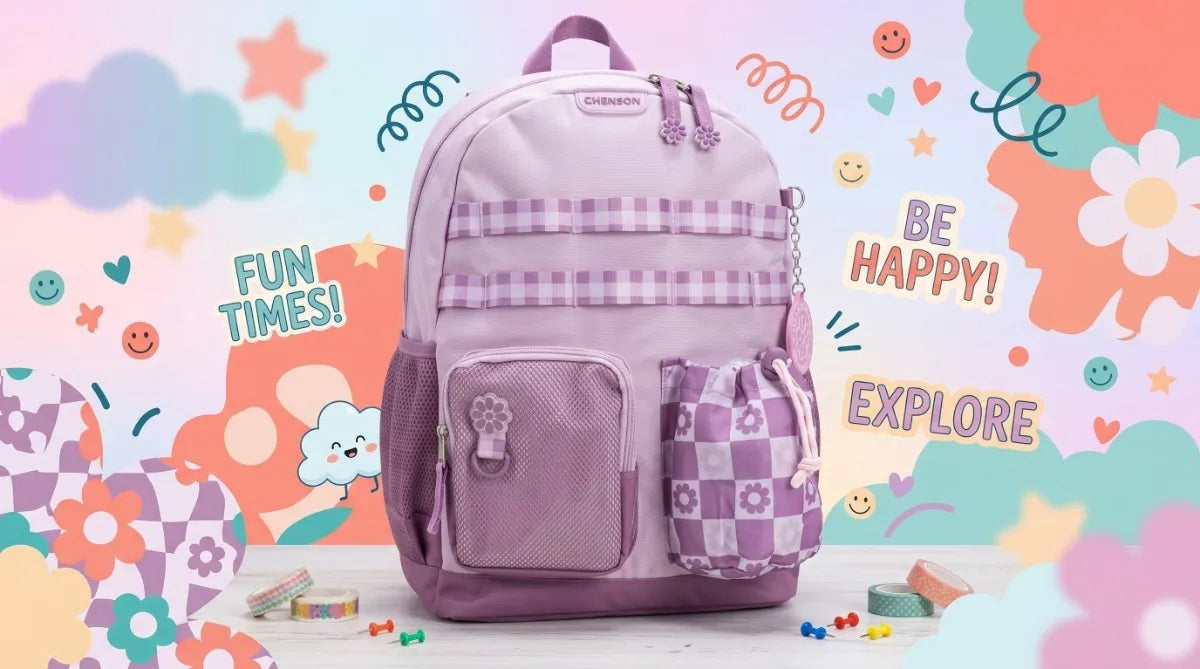 Mochila Juvenil Chenson Happy Girl Dos Tonos Lavanda Y Lila