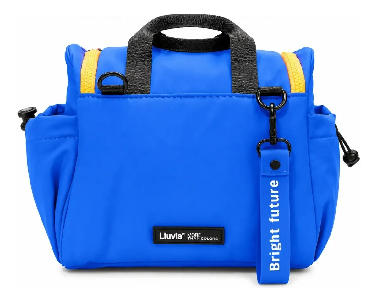 Set Mochila Juvenil Tres Piezas Lluvia Azul Eléctrico