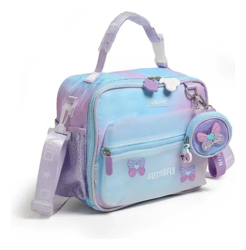 Lonchera Escolar Lluvia Butterfly Con Monedero Desmontable