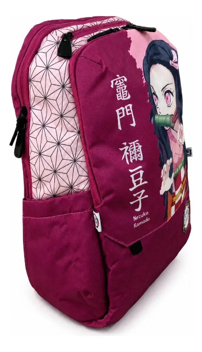 Mochila Juvenil Nezuko Kamado Demon Slayer Rosa Juvenil