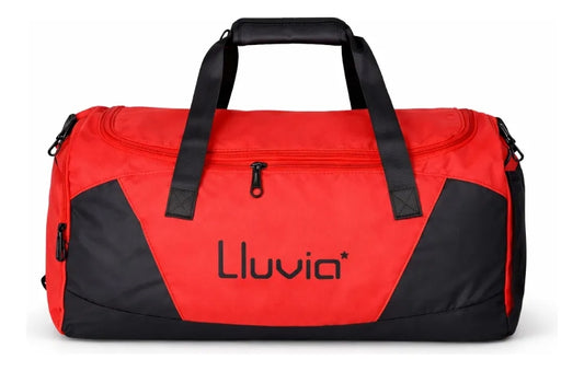 Maleta Deportiva Lluvia Rojo Negro Amplia Con Compartimento
