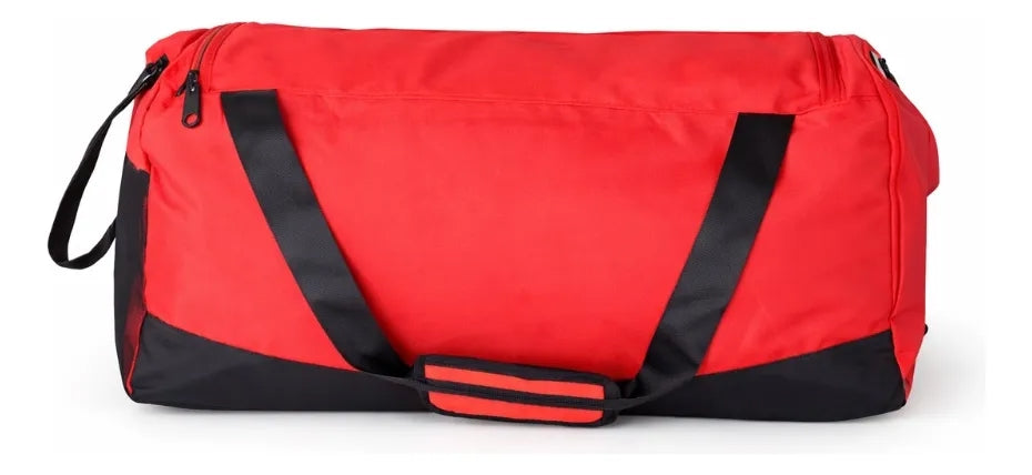 Maleta Deportiva Lluvia Rojo Negro Amplia Con Compartimento