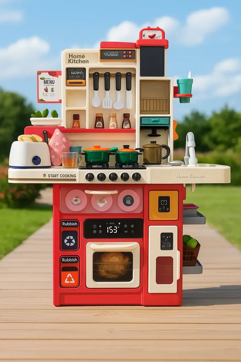 Cocina Infantil Marca Candy Toys Rosa Con 101 Piezas