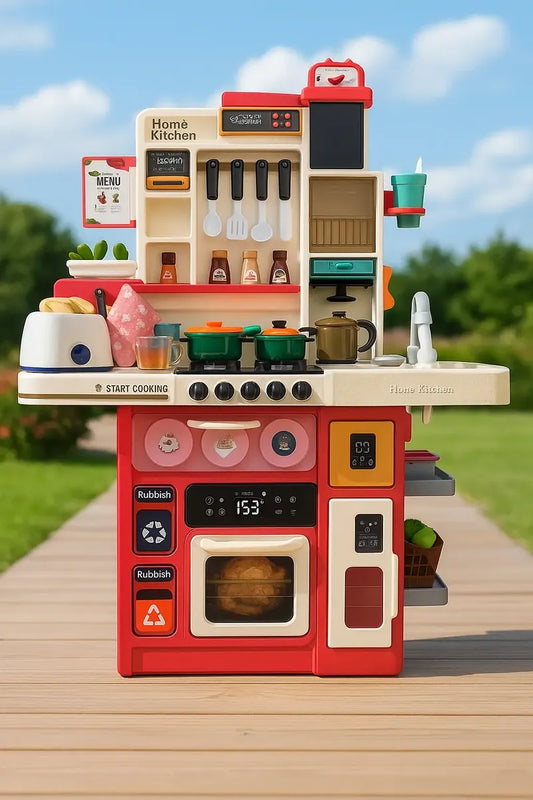 Cocina Infantil Marca Candy Toys Rosa Con 101 Piezas