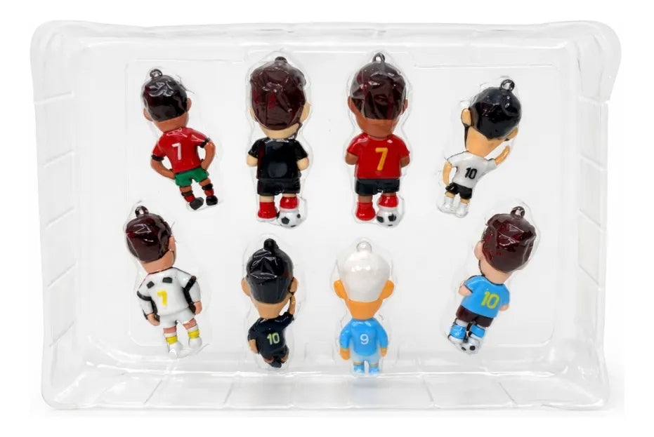 Set 8 Muñecos Futboleros Coleccionables Estilo Caricatura