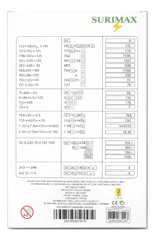 Calculadora De Escritorio Surimax 8 Dígitos Jumbo Color Gris