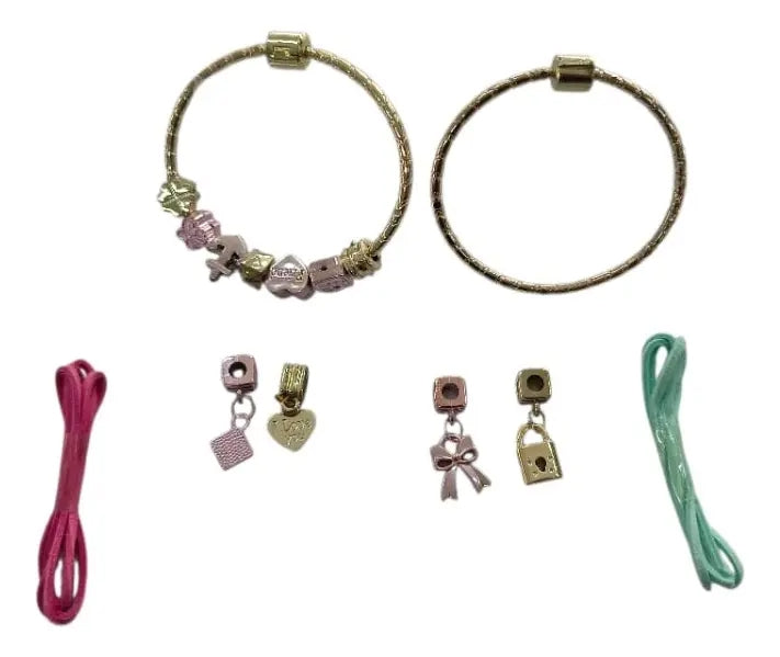 Set Pulseras Y Collar Charms Candy Toys 41 Piezas