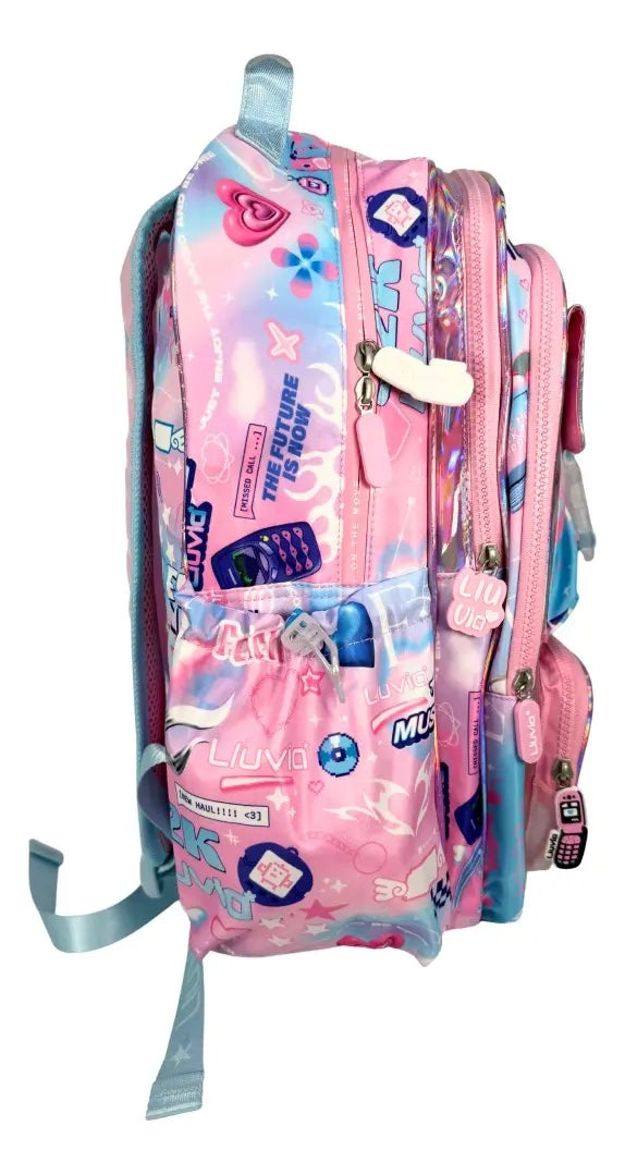 Mochila Primaria Marca Lluvia Efecto Espejo