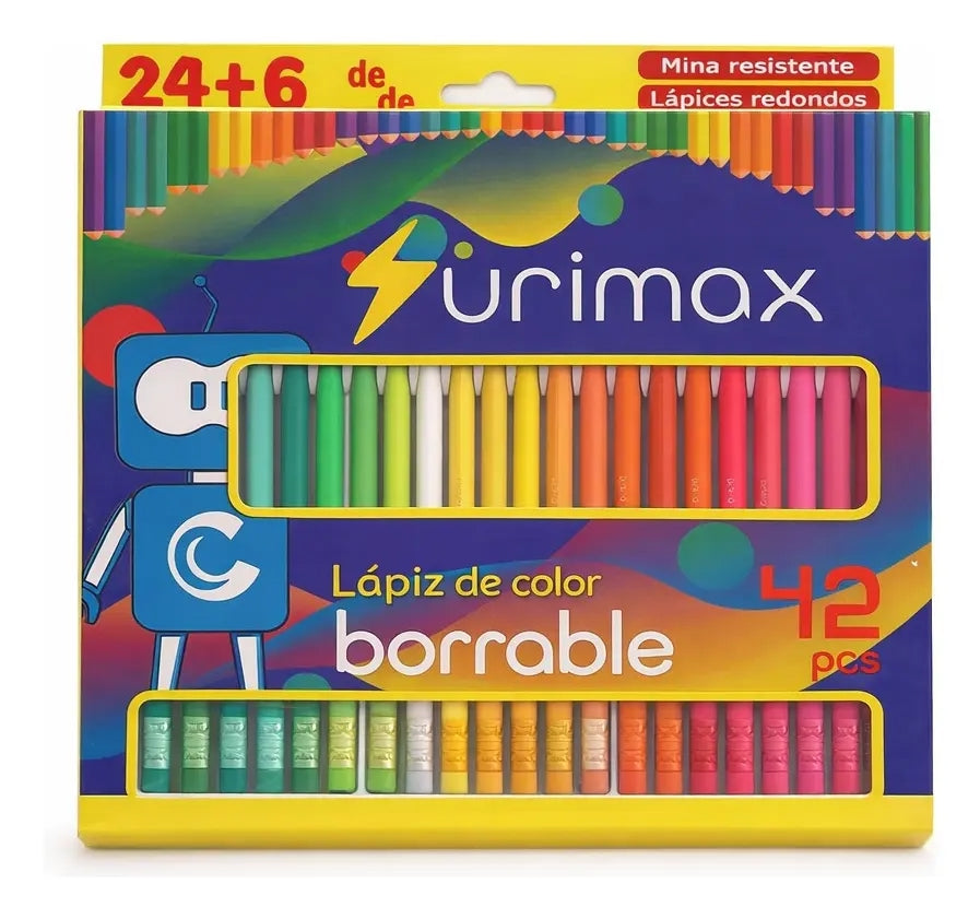 Lápices De Colores Borrables Triangulables 28 Piezas Surimax