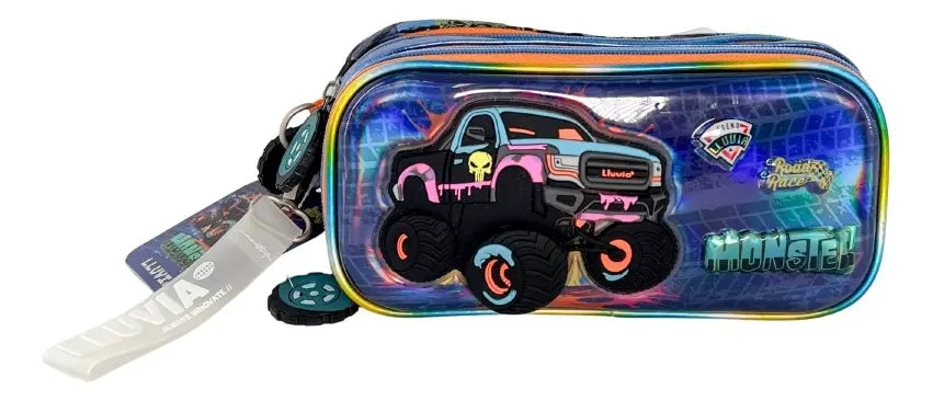 Mochila 3 Piezas Lluvia Primaria Monster Truck