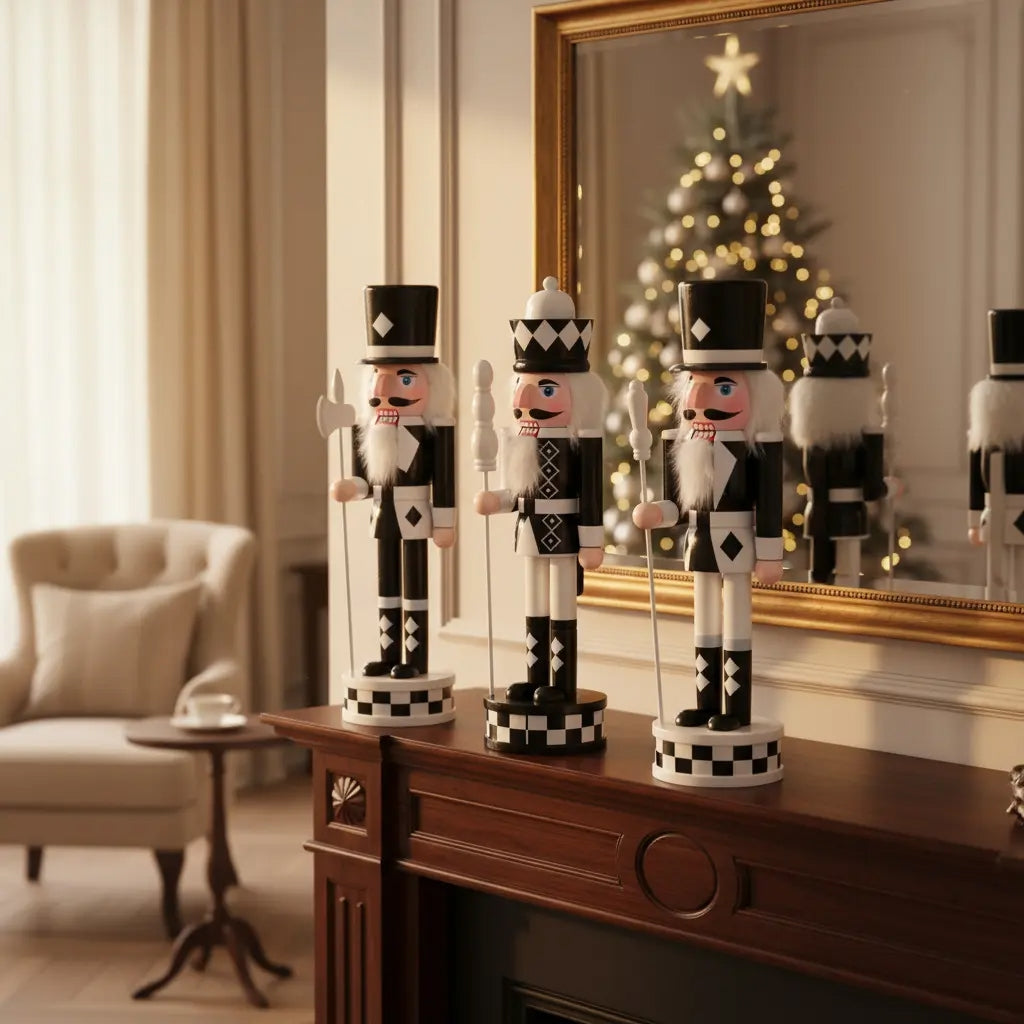 Cascanueces Decorativo Navidad Lluvia 30 Cm Muñeco Navidad