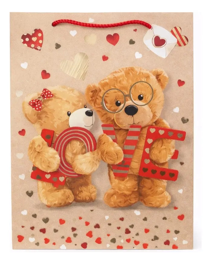 Bolsas De Regalo Una Docena Ositos Con Corazones Dorados