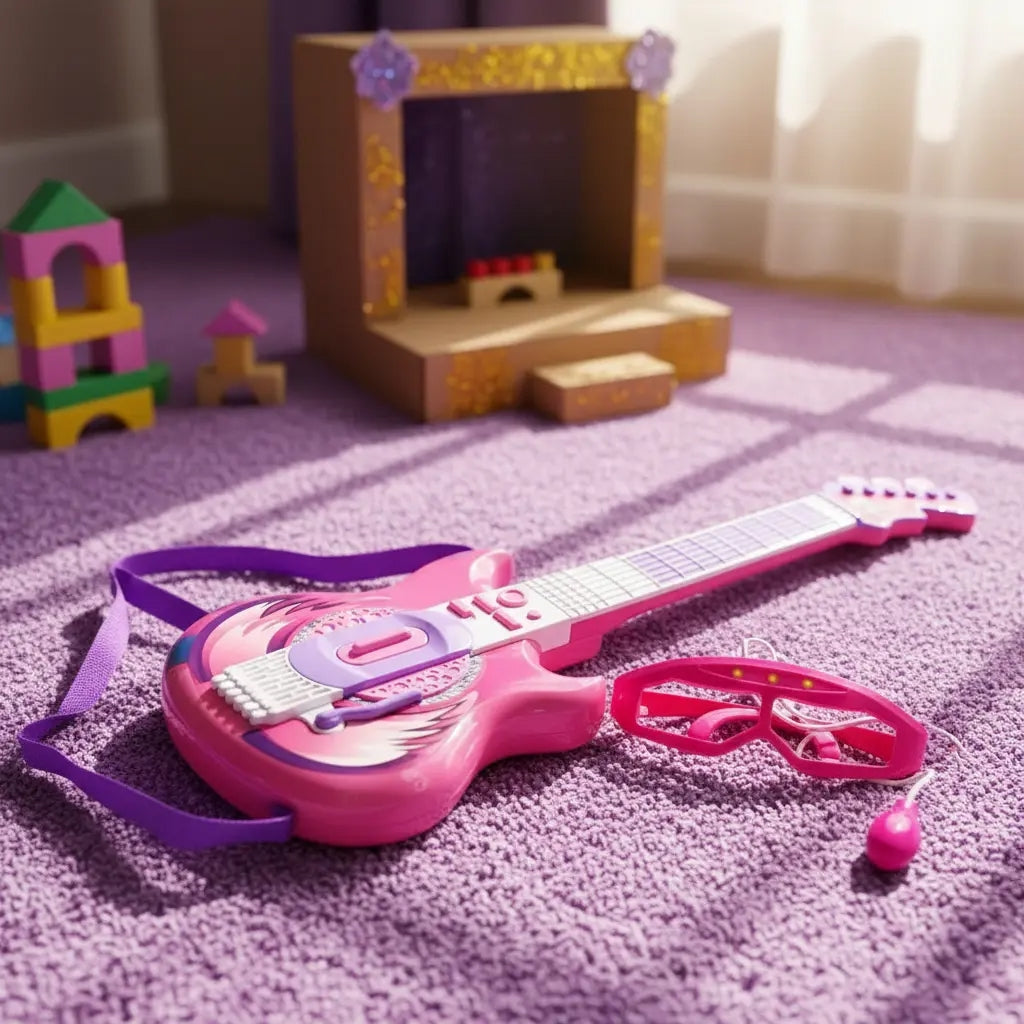 Guitarra Con Micrófono Candy Toys 56 Cm Con Sonido Y Luces