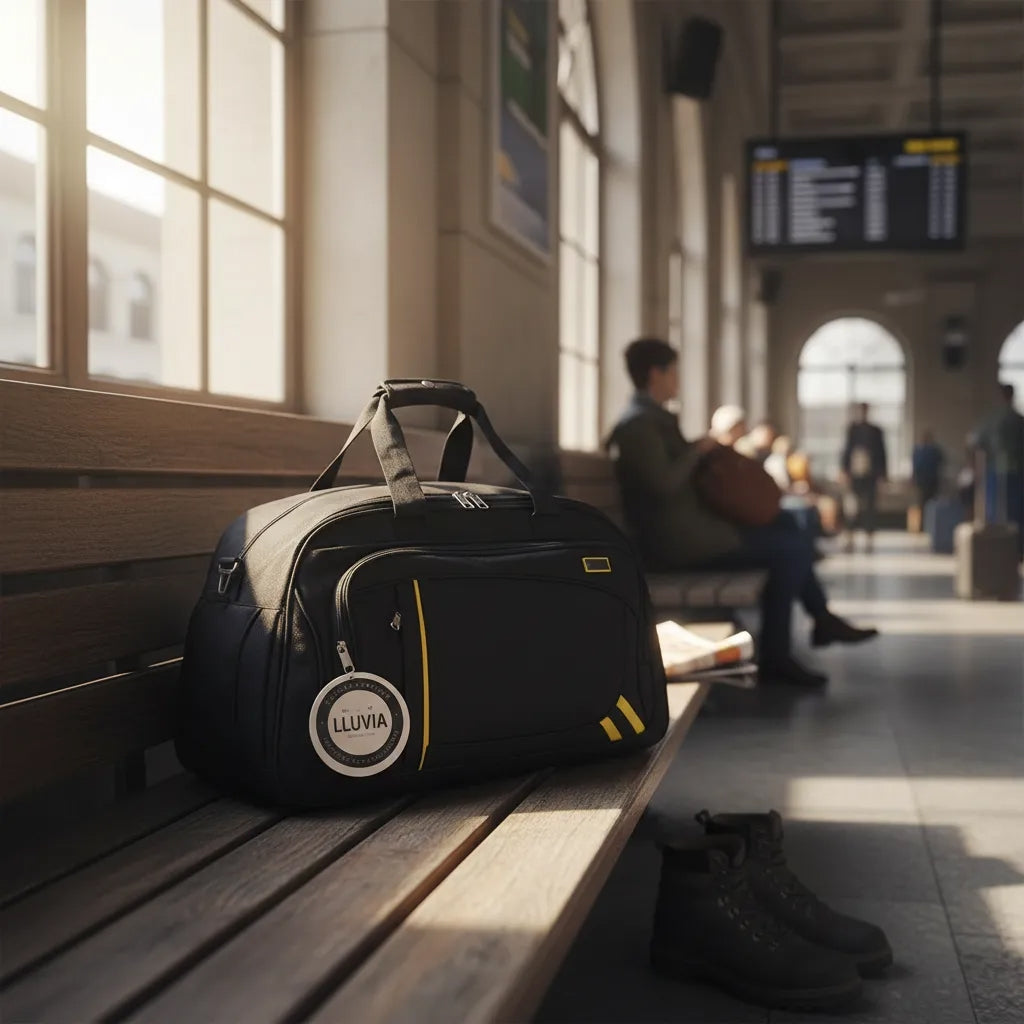 Maleta Deportiva Lluvia Negra Para Viaje Bolsa Amplia