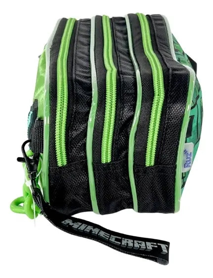 Paquete 3 Piezas Mochila Minecraft Ruz Verde Primaria