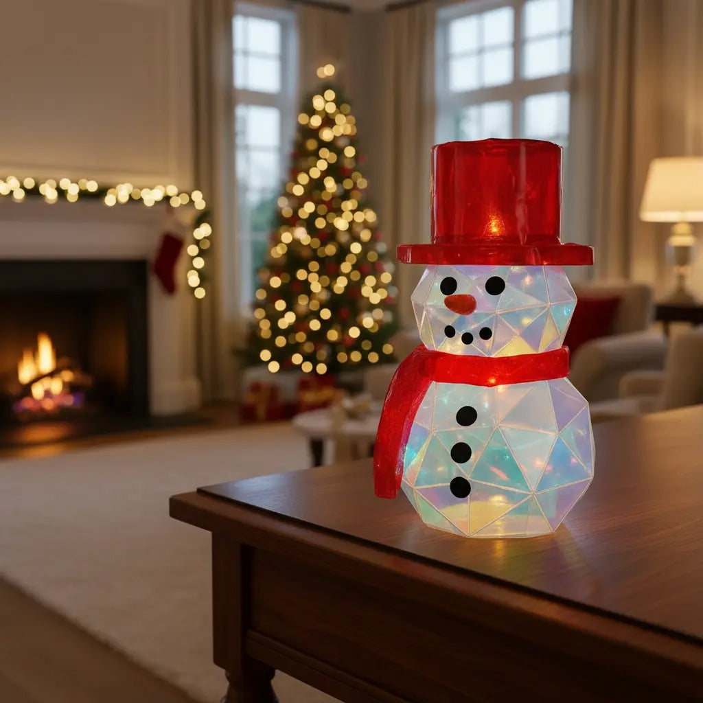 Figura Navideña Muñeco De Nieve De Tpu Con Qr Tornasol 40cm