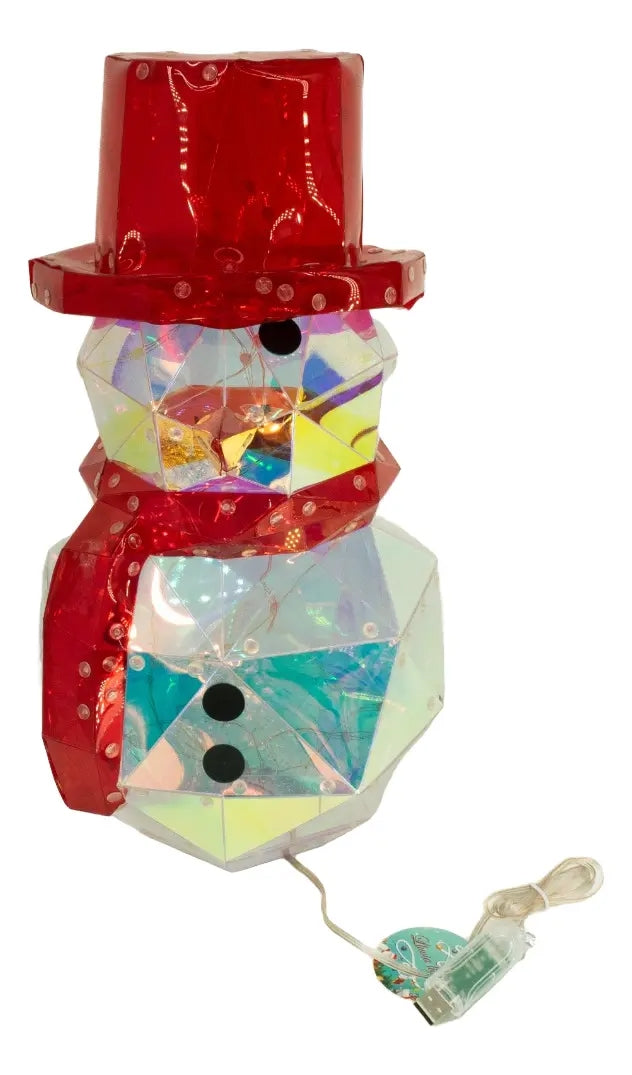 Figura Navideña Muñeco De Nieve De Tpu Con Qr Tornasol 40cm