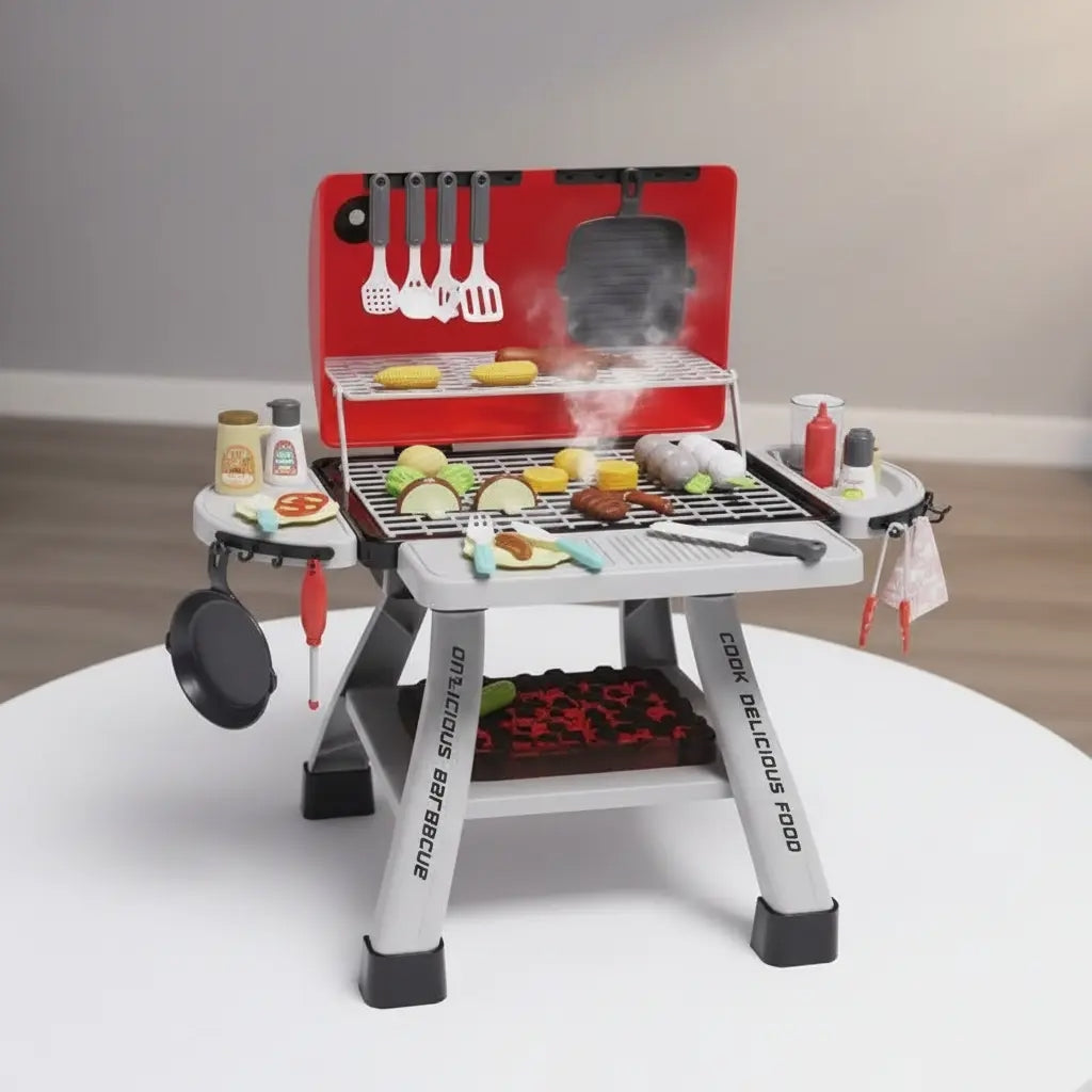 Parrilla Infantil Marca Candy Toys Con Vapor Y Luz 65 Piezas