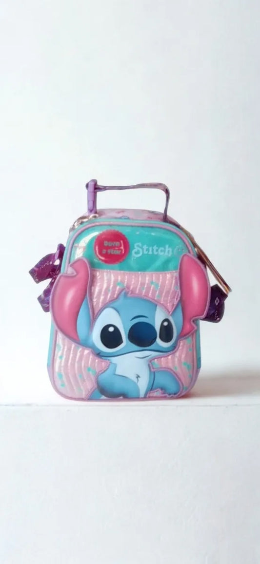 Lonchera Ruz  Color Lila Stitch 3d Práctica Y Con Correa