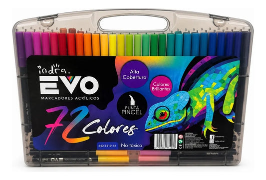 Marcadores Acrílicos Indra Evo 72 Colores Alta Cobertura