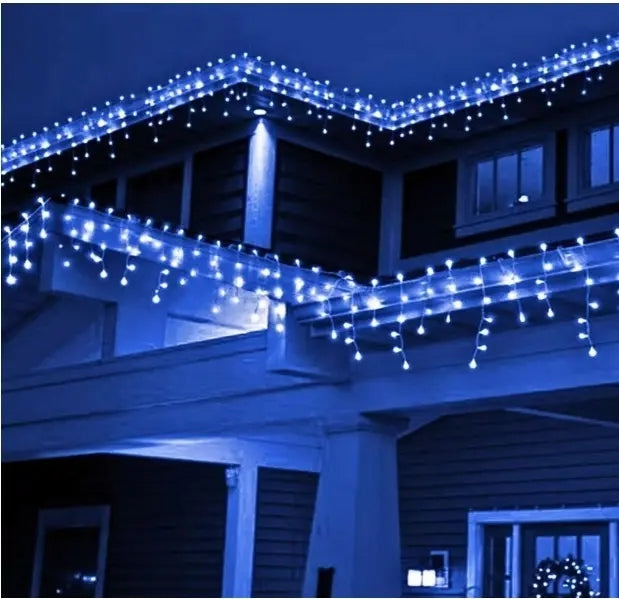 Serie Cascada De Iluminación Azul 500 Luces Led Marca Lluvia