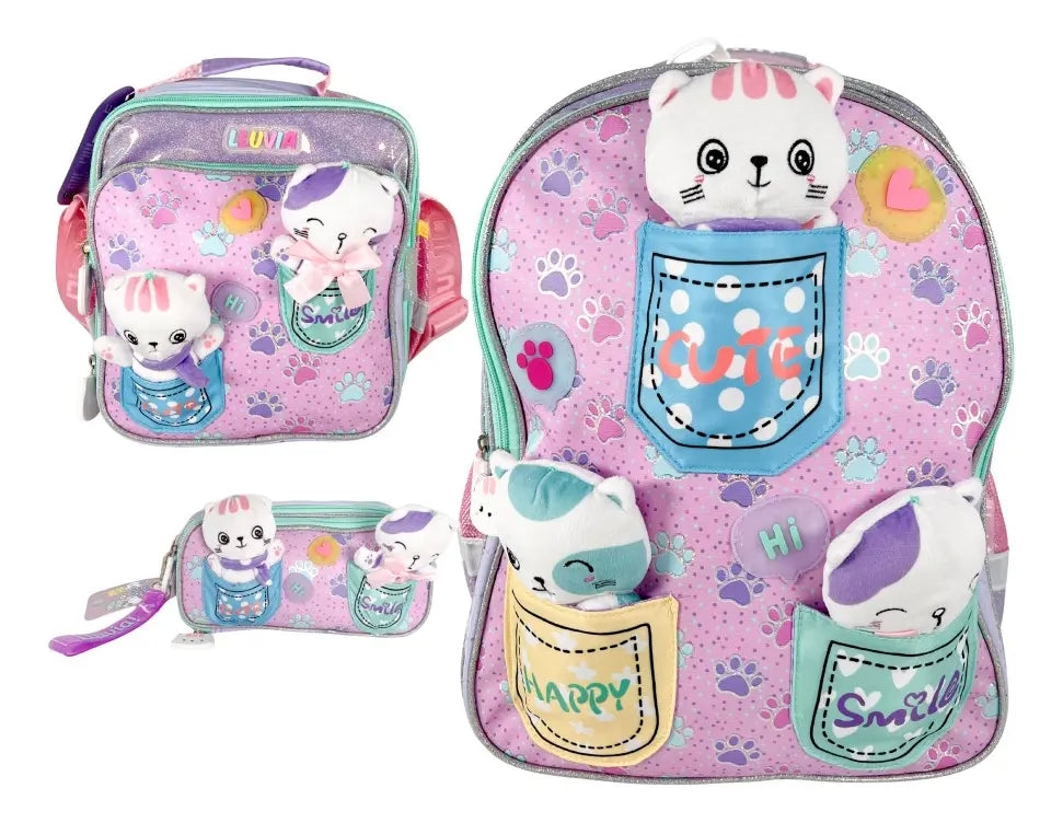 Paquete 3 Piezas Marca Lluvia Diseño Gatitos