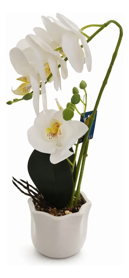 Orquídea Phalaenopsis Artificial En Maceta 3 Colores 42 Cm