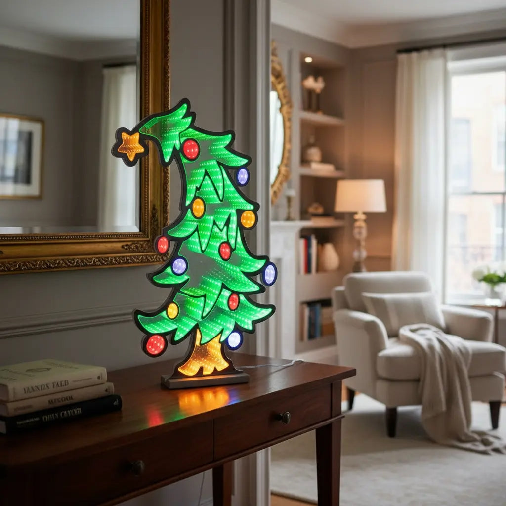 Luz Infinita Pino Navideño Decorativo 50x35x2 435 Luces
