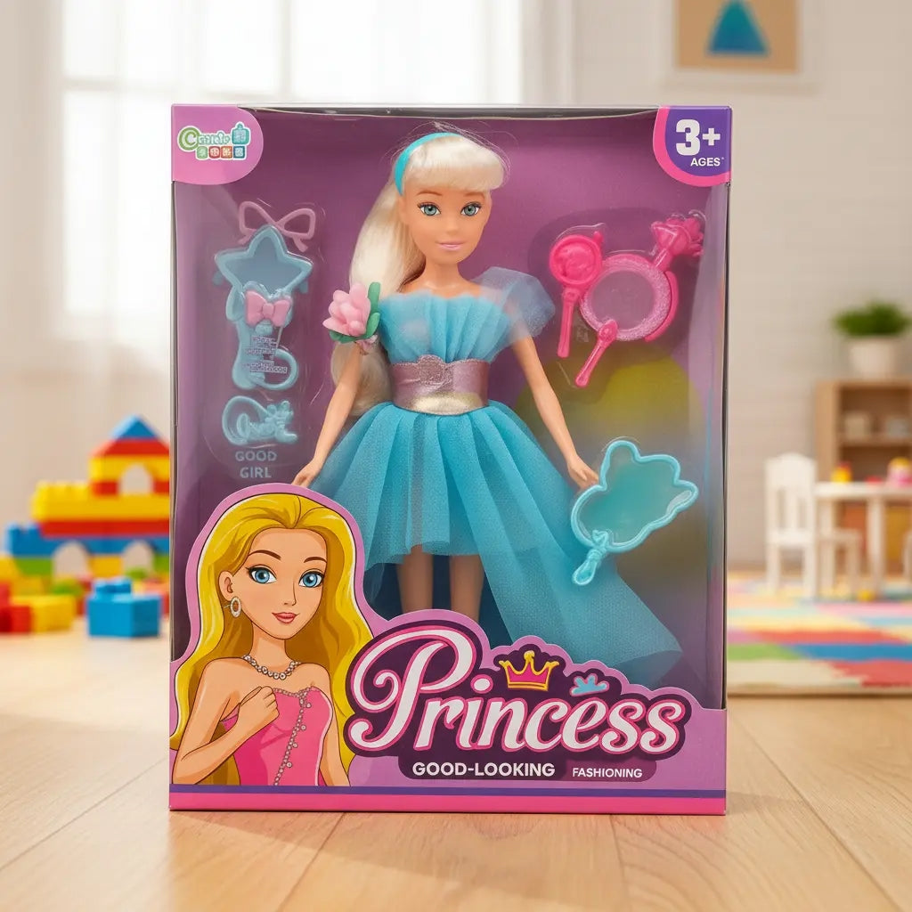 Muñeca Fashion Candy Toys Con 9 Accesorios Princesa O Sirena