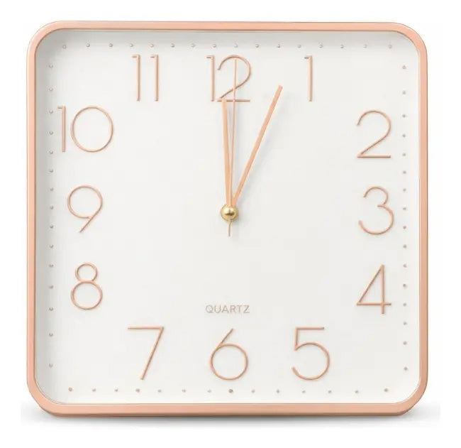 Reloj De Pared Moderno 30x4x30cm Dorado Negro Rosa Champang