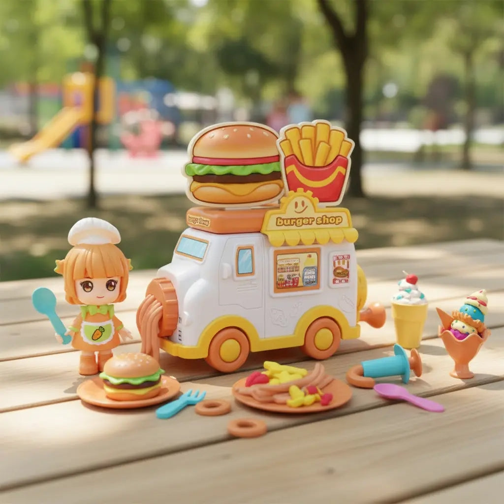 Set De Plastilina Camión De Hamburguesas Con 27 Piezas