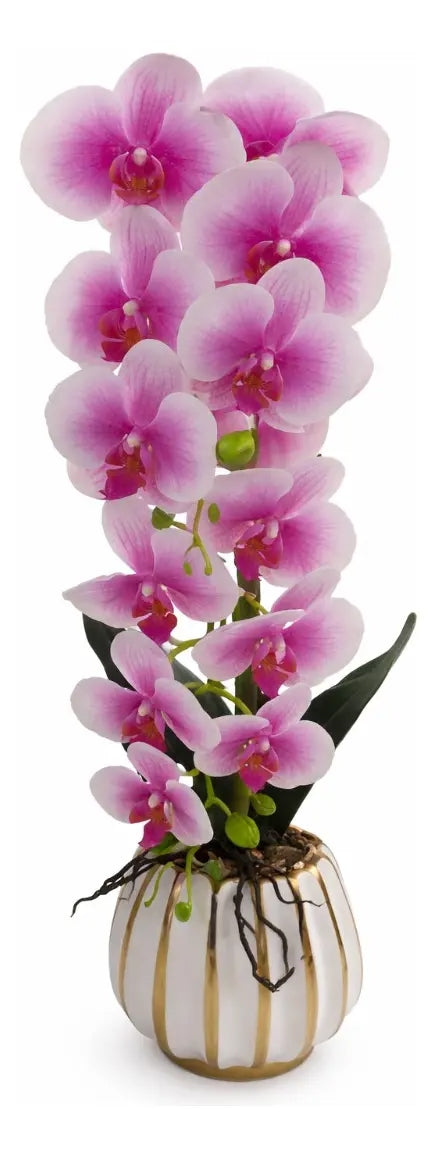 Orquídea Phalaenopsis Artificial En Maceta Blanca 62 Cm