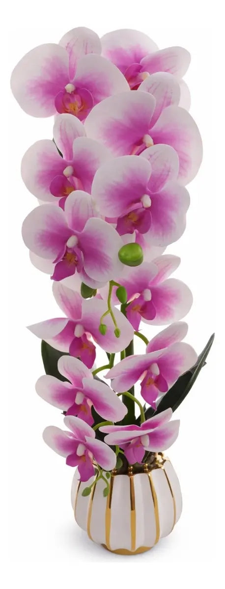 Orquídea Phalaenopsis Artificial En Maceta Blanca 62 Cm