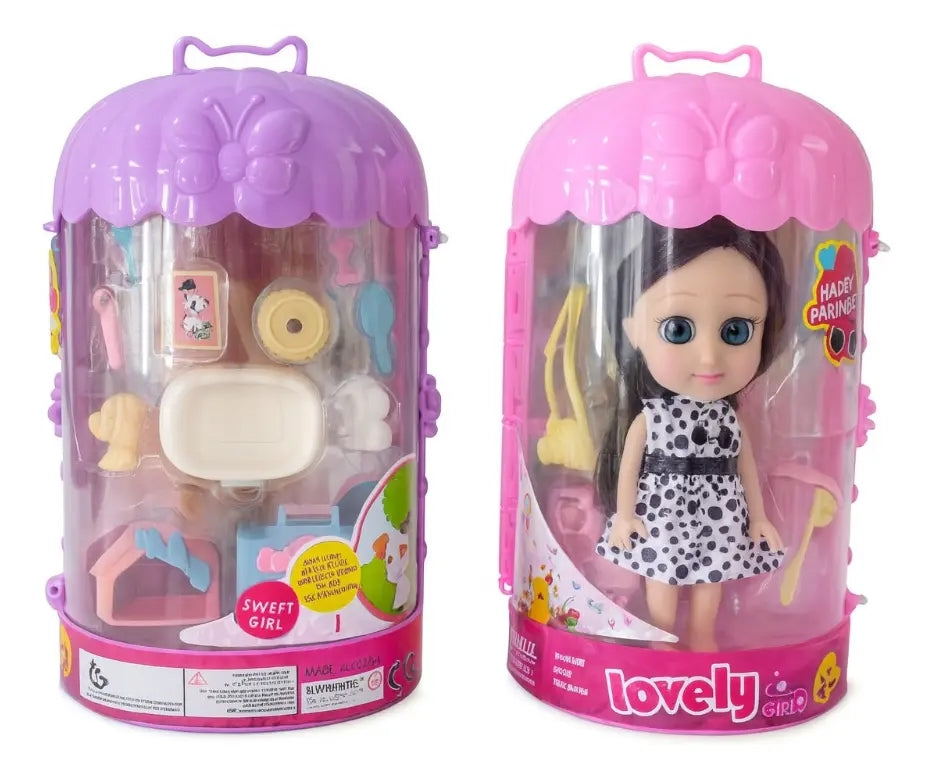 Muñeca Candy Toys Con 16 Accesorios En Estuche Cápsula
