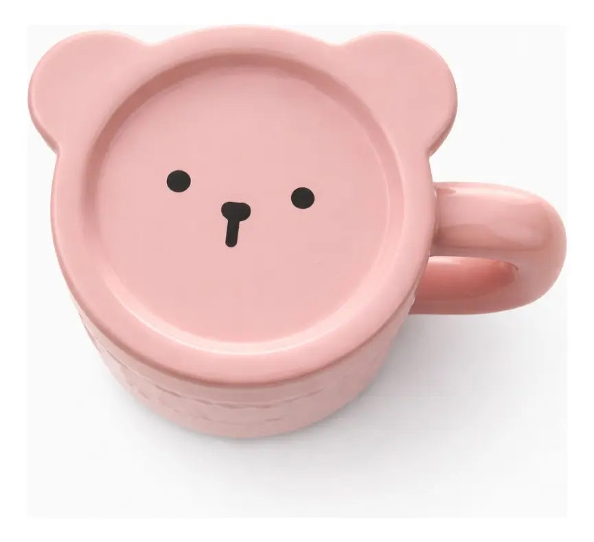 Taza Waffle De Oso Con Tapa Y Cuchara 500 Ml