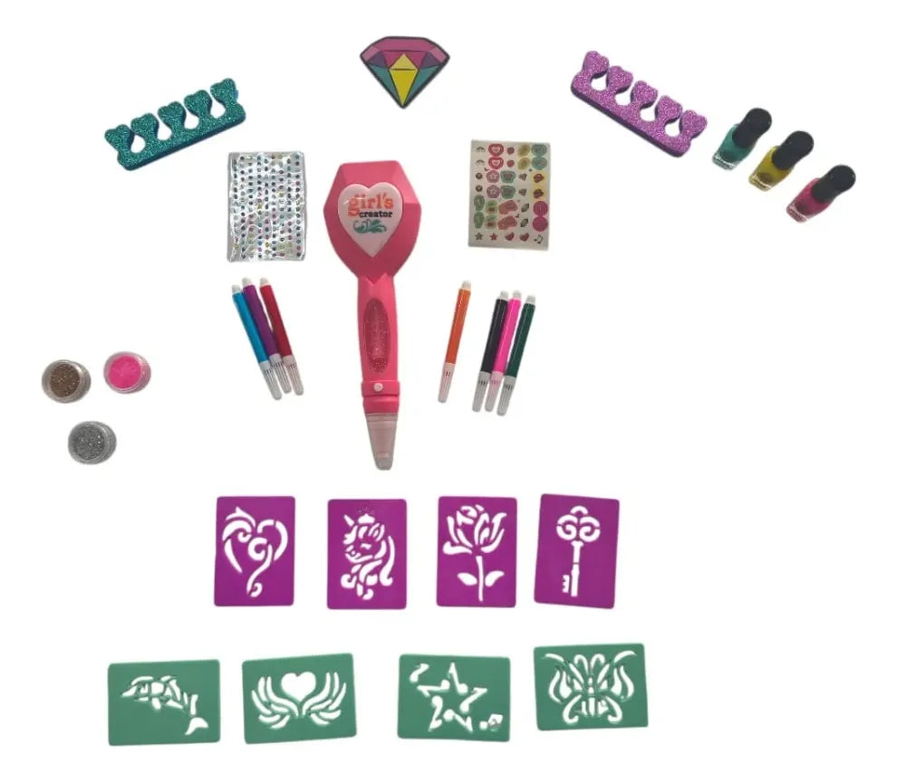 Set 2 En 1 Uñas Y Tatuajes Temporales 25 Piezas Candy Toys