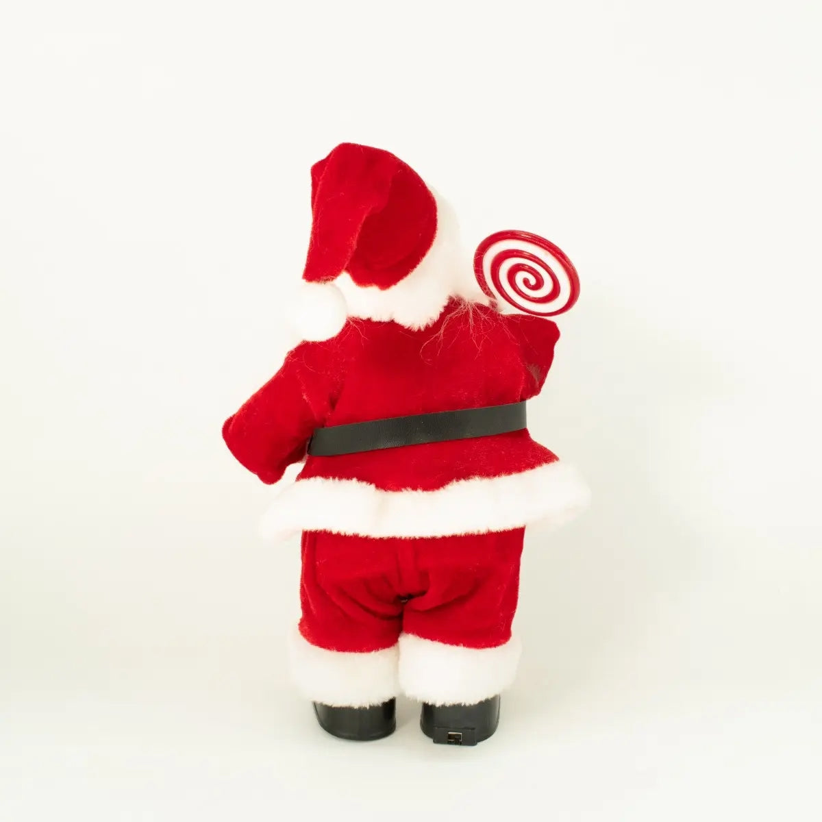 Santa Navideño Musical Con Movimiento Lluvia 30 Cm