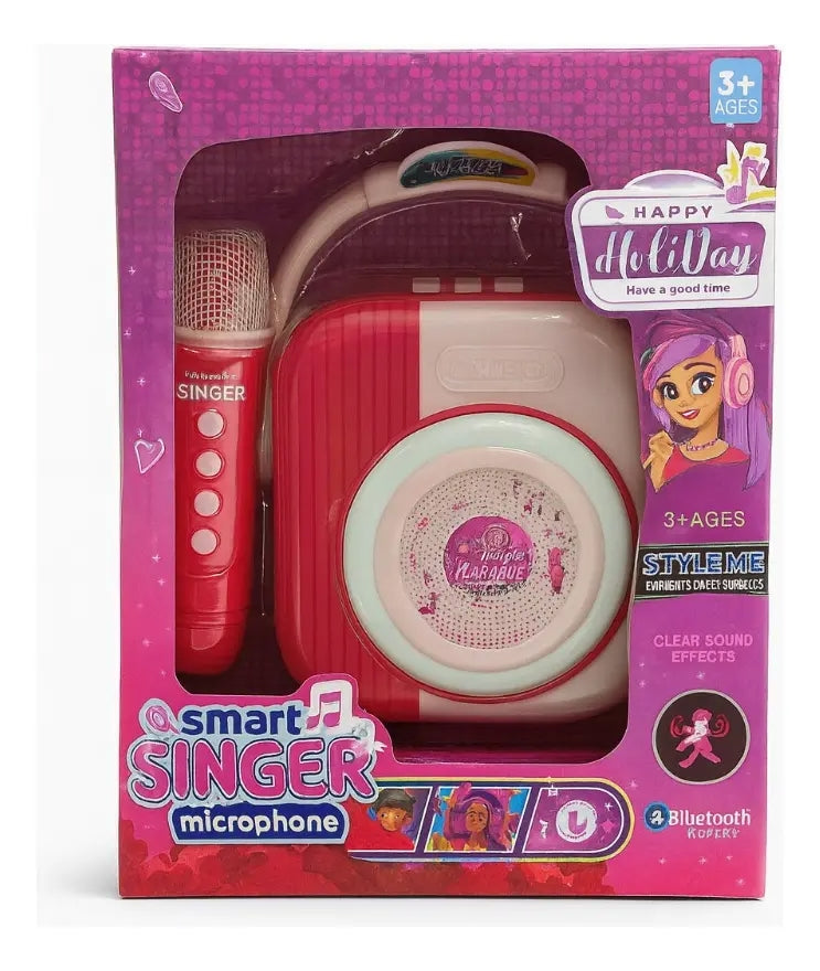 Micrófono Karaoke Smart Singer Con Bocina Recargable Candy