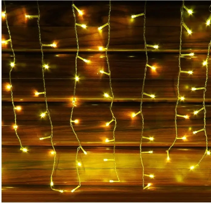 Serie Cascada Navideña 200 Luces Led Luz Calida Marca Lluvia