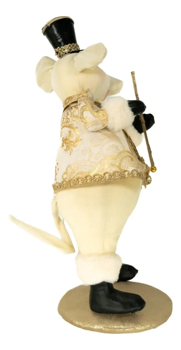 Muñeco Navideño Ratón Con Sombrero De Gala Y Traje 56x13x20