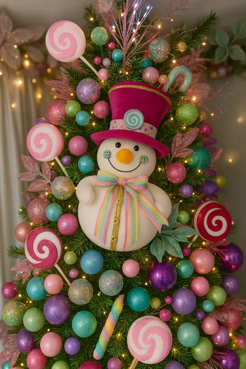 Decoracion Navideña Muñeco De Nieve Candy Land 50x30x30 Cm