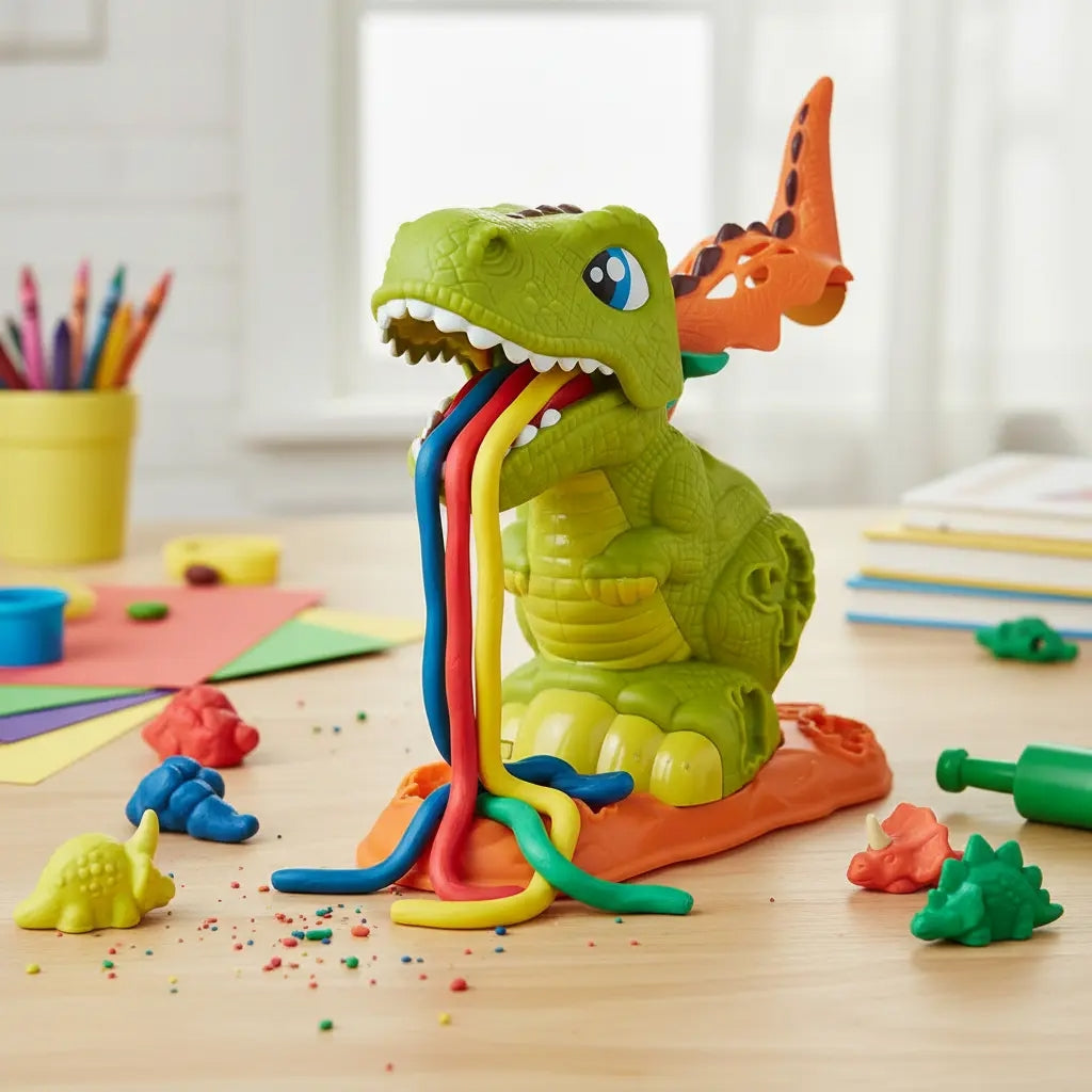 Set De Plastilina Dinosaurio Con Moldes Y 5 Plastilinas