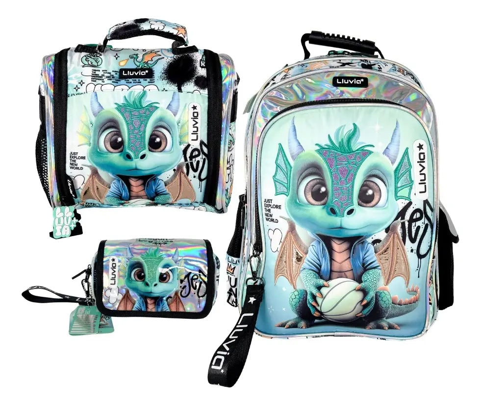 Paquete 3 Piezas Marca Luvia Diseño Dragon Primaria
