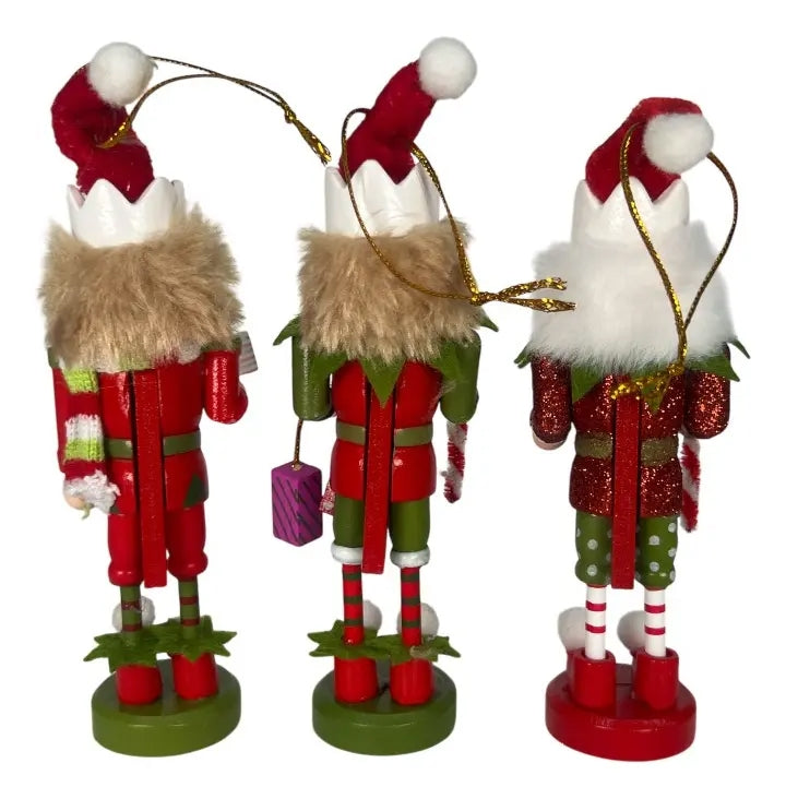 Duendes Navideños Colgantes Set De 9 Piezas 8x2x3