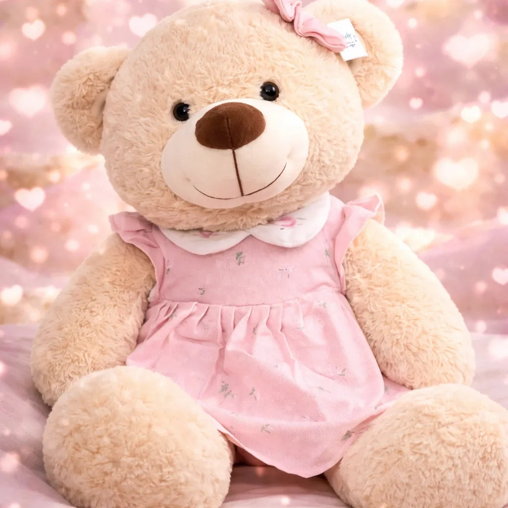 Peluche De Osa Grande Tierna Con Moño 54x38x42cm Candy Toys