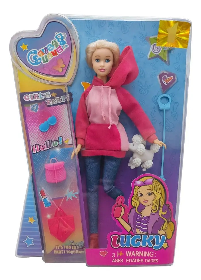 Muñeca Articulada Candy Toys Lucky Con 5 Accesorios
